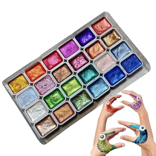 Zestvria Kunstpalette – Malset, Bastelbedarf, Mehrzweck-Aquarell-Set, fein gemahlene Pigmente mit brillantem Glanz, professionelle Künstler für Profis, 1,9 x 1,5 x 0,5 cm von Zestvria