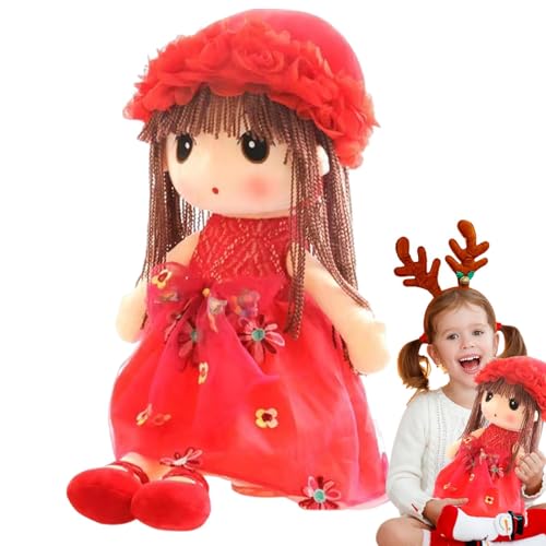 Zestvria Plüschpuppenmädchen für Babys,Plüschpuppe - Sweetheart Rag Doll Cozy Cuddle - Andmade Stoffpuppen, multikulturelle handgefertigte Puppe mit, Rock, Kleidung, schlafende Partnerpuppe für von Zestvria