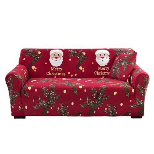 Zestvria Sofabezug 2 Sitzer, Weihnachtsstuhlbezüge, Möbelschutz, Weihnachtsdruck Schonbezüge Stretch Elastischer Stoff Sessel Couchbezüge, Waschbar Stretch Sofabezug Für Sessel Sofa Weihnachtsdeko von Zestvria