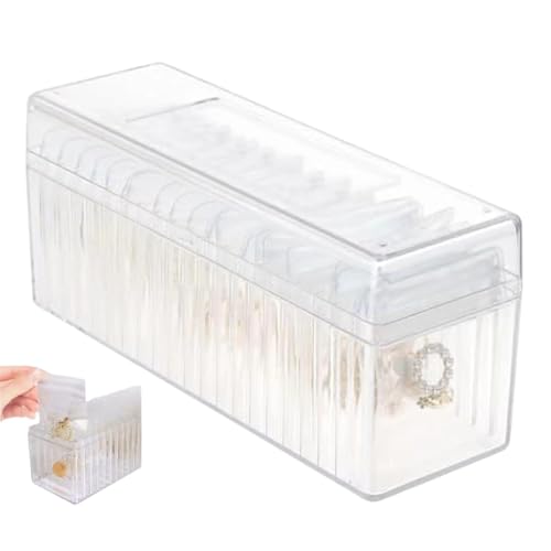 Zestvria Transparenter Schmuck-Organizer, Ringaufbewahrungs-Organizer – Acryl-Schmuckschatulle, transparenter Schmuck-Organizer mit 20 tragbaren Anti-Rost-Taschen für Schmuck von Zestvria