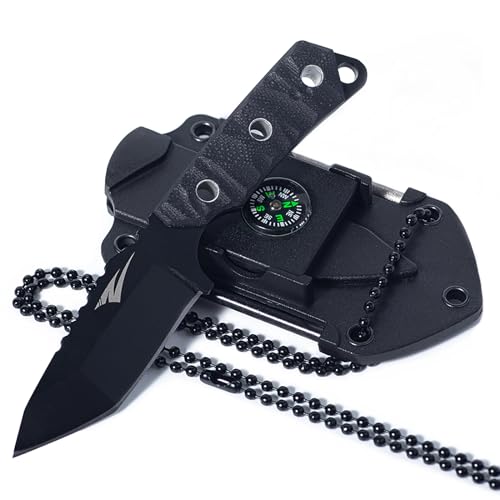 Neck Knife,5 IN 1 Outdoor Messer,Mini Tactical Survival Messer,EDC Messer. (Schwarze) von Zetterrank