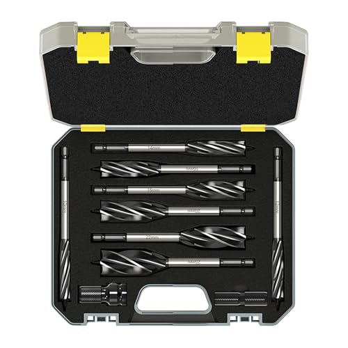 Professional Holzbohrer Set: 8 Stück Holzarbeiten Bohrer Set inkl 10mm/12mm/14mm/16mm/18mm/20mm/22mm/25mm 1/4 Zoll Sechskantschaft von Zevmi