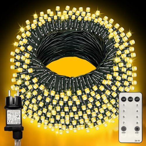 Zewool Lichterkette Außen 120m 1000er LEDs Dimmbar mit Fernbedienung und Timer, 8 Modi IP44 Wasserdicht Lichterketten für Garten Hochzeit Party (Warmweiß) von Zewool