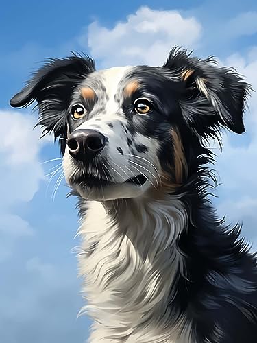 Zeyevan Diamond Painting Hunde Zubehör Bilder, DIY 5D Diamant Painting Bilder Tier Kreuzstich Strass Stickerei Handwerk Für Home Office Wanddekoration 30x40cm von Zeyevan