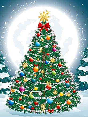 Zeyevan Diamond Painting Weihnachtsbaum, 5D DIY Diamant Painting Weihnachten Kit, Diamant Malerei Strass Kristallmalerei Kreuzstich 30x40 cm von Zeyevan