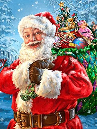 Zeyevan Diamond Painting Weihnachtsmann, 5D DIY Diamant Painting Weihnachten Kit, Diamant Malerei Strass Kristallmalerei Kreuzstich 30x40 cm von Zeyevan