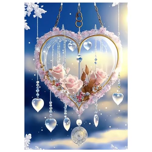 Zfseyuh 5D Diamond Painting Rose Herzen,Diamond Painting Erwachsene DIY Diamant Painting Bilder Diamond Painting Stickerei Malerei Kits für Home Decoration 30x40cm von Zfseyuh