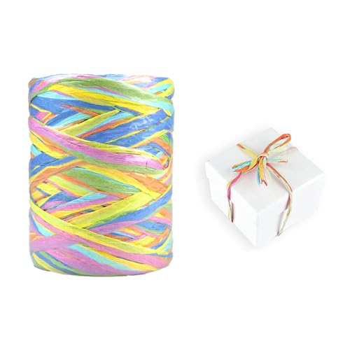 Zfseyuh Buntes Bastband, Raffia Papierband Basteln Geschenkband Raffia für Geschenkverpackungen, Bastelarbeiten, Weben, Blumenarrangements von Zfseyuh