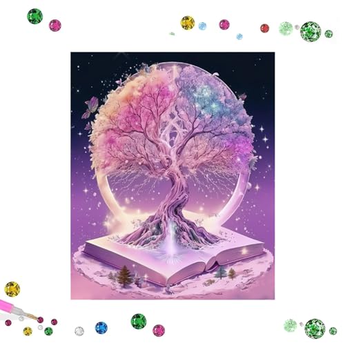 Zfseyuh Diamond Painting Erwachsene Kits,Diamond Painting Baum,Full Drill Cross Stickerei Malerei Kits Geeignet für Ältere Anfänger Kinder,Home Wanddekoration 30x40cm von Zfseyuh