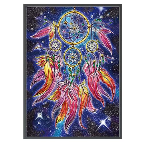 Zfseyuh Diamond Painting Traumfänger in Federn 5D leuchtende Diamant Stickerei Komplettset DIY Digitales Diamant Gemälde Stickerei für Erwachsene, Heimdekoration, 40 x 30 cm von Zfseyuh