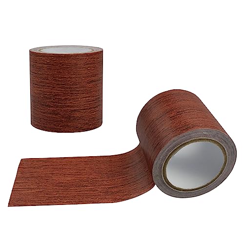 Zfseyuh Reparatur Klebeband, Boden Holzoptik Klebeband, PE Möbel Reparatur Klebeband Selbsthaftend, Tiefrot Holzmaserung für Boden Möbel (5.7cm x 4.57m) von Zfseyuh