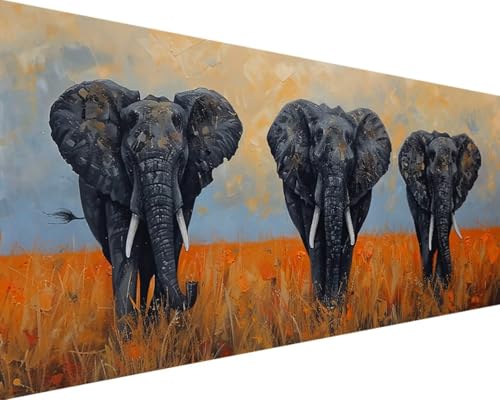 5D Diamond Painting Tier Diamant Painting Bilder Elefant Diamond Art Painting Erwachsene Kinder DIY Quadrat Diamant Kunst Malerei Stickerei Set Kreuzstich Bilder Home Wand Decor Gifts 100x200cm V-H-Z von Zgcoyeo