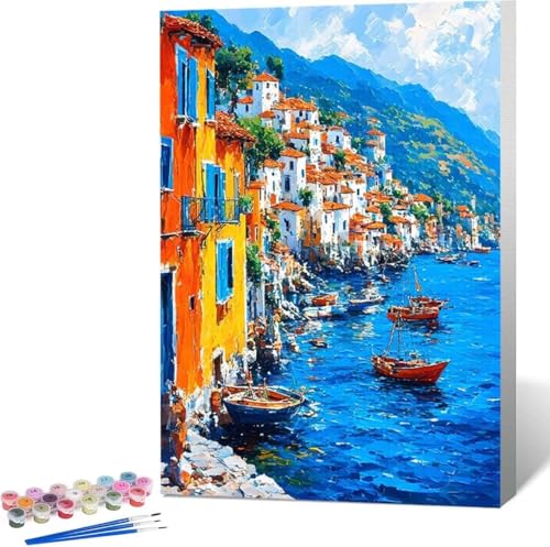 AmalfiküSte Malen Nach Zahlen Meer Malen Nach Zahlen Erwachsene Rahmenlos Paint by Numbers Kit, DIY Malen Nach Zahlen Kinder mit Pinseln und Acrylfarben, Geschenke und Heimdekoration 100x135 cm 1-1 von Zgcoyeo