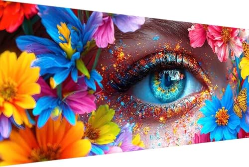 Auge Malen Nach Zahlen Blume Malen Nach Zahlen Erwachsene Rahmenlos Paint by Numbers, mit Pinseln und Acrylfarben Leinwand Kits Paint by Numbers Adult für Geschenke und Home Haus Deko 30x60cm -4451 von Zgcoyeo