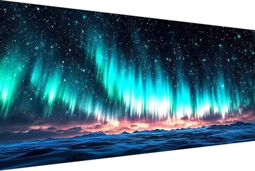 Aurora Malen Nach Zahlen Erwachsene Rahmenlos Landschaft Malen Nach Zahlen Klein 30x60cm Paint by Numbers Adult mit Acrylfarben Set und 4 Pinsel Ölgemälde Leinwand Bastelset und Heimdekoration -41y0 von Zgcoyeo