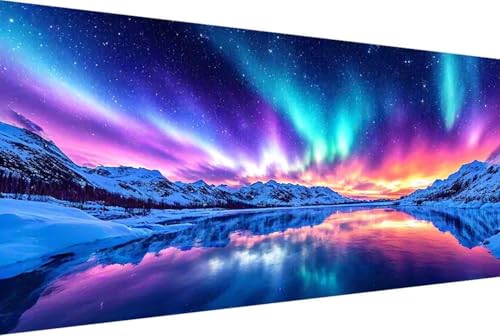 Aurora Malen Nach Zahlen Landschaft Malen Nach Zahlen Erwachsene Rahmenlos Paint by Numbers, mit Pinseln und Acrylfarben Leinwand Art Kits Paint by Numbers Adult Home Haus Deko Geschenke 30x60cm -30kJ von Zgcoyeo