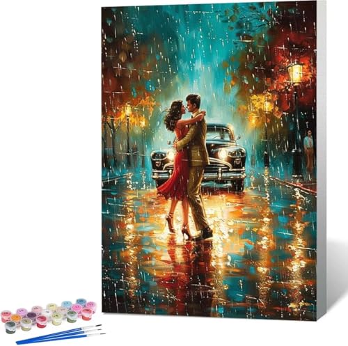 Auto Malen Nach Zahlen Paar Malen Nach Zahlen Erwachsene Rahmenlos Paint by Numbers Kit, DIY Malen Nach Zahlen Kinder mit Pinseln und Acrylfarben, für Geschenke und Heimdekoration 100x135 cm K-L von Zgcoyeo