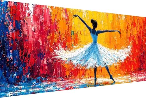 Ballett Malen Nach Zahlen Erwachsene Gerahmt Frau Malen Nach Zahlen Klein 40x80cm Paint by Numbers Adult mit Acrylfarben Set und 4 Pinsel Ölgemälde Leinwand Bastelset Heimdekoration Geschenke -45k0 von Zgcoyeo