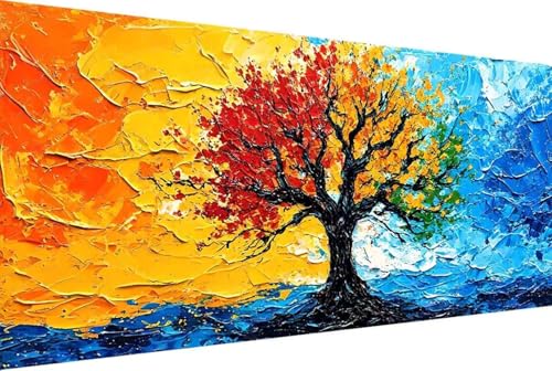 Baum Malen Nach Zahlen Baum Des Lebens Malen Nach Zahlen Erwachsene Rahmenlos Paint by Numbers, mit Pinseln und Acrylfarben Leinwand Art Kits Paint by Numbers Adult Home Haus Deko 100x200cm -22hY von Zgcoyeo