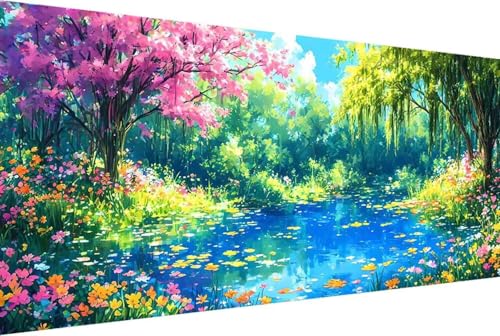 Baum Malen Nach Zahlen Erwachsene Rahmenlos Blume Malen Nach Zahlen Klein 30x60cm Paint by Numbers Adult mit Acrylfarben Set und 4 Pinsel Ölgemälde Leinwand Bastelset Heimdekoration Geschenke -75r3 von Zgcoyeo