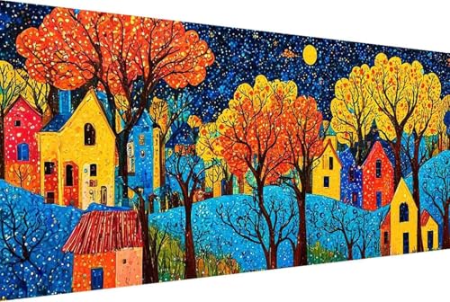 Baum Malen Nach Zahlen Erwachsene Rahmenlos Haus Malen Nach Zahlen Klein 30x60cm Paint by Numbers Adult mit Acrylfarben Set und 4 Pinsel Ölgemälde Leinwand Bastelset Geschenke und Heimdekoration -6r1 von Zgcoyeo