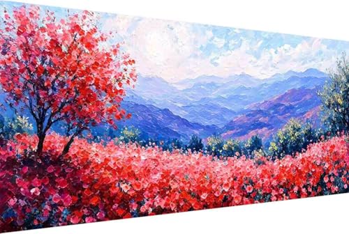 Baum Malen Nach Zahlen Erwachsene Rahmenlos Landschaft Malen Nach Zahlen Klein 30x60cm Paint by Numbers Adult mit Acrylfarben Set und 4 Pinsel Ölgemälde Leinwand Bastelset und Heimdekoration -34rW von Zgcoyeo