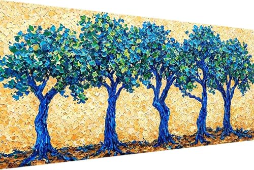 Baum Malen Nach Zahlen Erwachsene Rahmenlos Landschaft Malen Nach Zahlen Klein 30x60cm Paint by Numbers Adult mit Acrylfarben Set und 4 Pinsel Ölgemälde Leinwand Bastelset und Heimdekoration -39k7 von Zgcoyeo