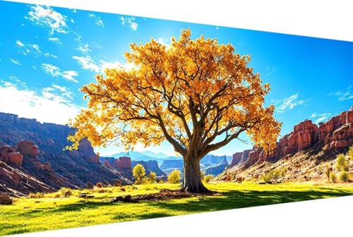 Baum Malen Nach Zahlen Landschaft Malen Nach Zahlen Erwachsene Gerahmt Paint by Numbers, mit Pinseln und Acrylfarben Leinwand Art Kits Paint by Numbers Adult Home Haus Deko Geschenke 100x200cm -79yY von Zgcoyeo