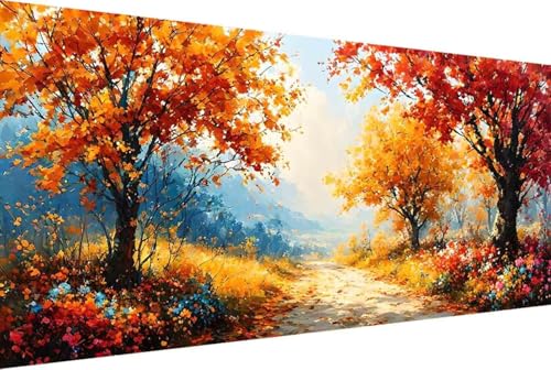 Baum Malen Nach Zahlen Landschaft Malen Nach Zahlen Erwachsene Rahmenlos Paint by Numbers, mit Pinseln und Acrylfarben Leinwand Art Kits Paint by Numbers Adult Home Haus Deko Geschenke 30x60cm -3150 von Zgcoyeo