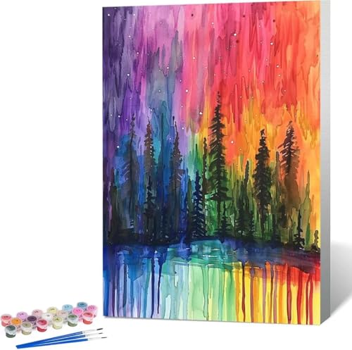 Baum Malen Nach Zahlen Landschaft Malen Nach Zahlen Erwachsene Rahmenlos Paint by Numbers Kit, DIY Malen Nach Zahlen Kinder mit Pinseln und Acrylfarben, für Geschenke und Heimdekoration 100x135 cm 2-9 von Zgcoyeo