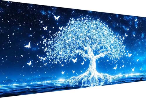 Baum Malen Nach Zahlen Schmetterling Malen Nach Zahlen Erwachsene Rahmenlos Paint by Numbers, mit Pinseln und Acrylfarben Leinwand Kits Paint by Numbers Adult Home Haus Deko Geschenke 100x200cm -42y4 von Zgcoyeo