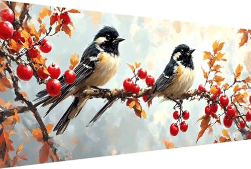 Baum Malen Nach Zahlen Vogel Malen Nach Zahlen Erwachsene Gerahmt Paint by Numbers, mit Pinseln und Acrylfarben Leinwand Kits Paint by Numbers Adult für Geschenke und Home Haus Deko 100x200cm -33k6 von Zgcoyeo