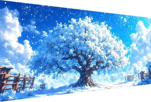 Baum Malen Nach Zahlen Winter Malen Nach Zahlen Erwachsene Rahmenlos Paint by Numbers, mit Pinseln und Acrylfarben Leinwand Kits Paint by Numbers Adult für Geschenke und Home Haus Deko 30x60cm -85M von Zgcoyeo