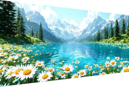 Berg Malen Nach Zahlen Erwachsene Gerahmt Blume Malen Nach Zahlen Klein 30x60cm Paint by Numbers Adult mit Acrylfarben Set und 4 Pinsel Ölgemälde Leinwand Bastelset Geschenke und Heimdekoration -2rZ von Zgcoyeo