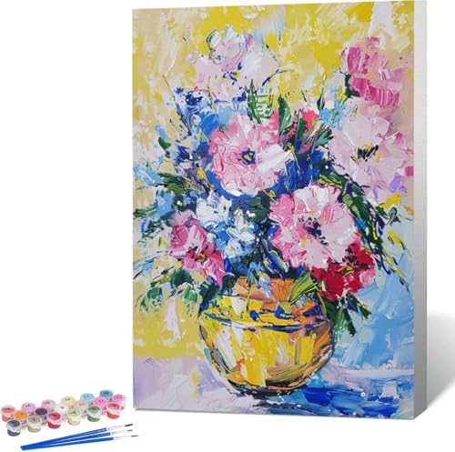 Blatt Malen Nach Zahlen Blume Malen Nach Zahlen Erwachsene Rahmenlos Paint by Numbers Kit, DIY Malen Nach Zahlen Kinder mit Pinseln und Acrylfarben, für Geschenke und Heimdekoration 100x135 cm X-U von Zgcoyeo