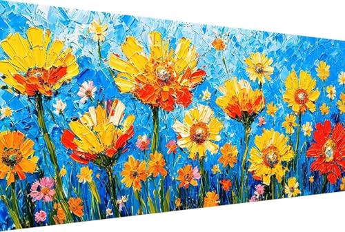 Blatt Malen Nach Zahlen Erwachsene Gerahmt Blume Malen Nach Zahlen XXL 100x200cm Paint by Numbers Adult mit Acrylfarben Set und 4 Pinsel Ölgemälde Leinwand Bastelset Geschenke und Heimdekoration -35yB von Zgcoyeo