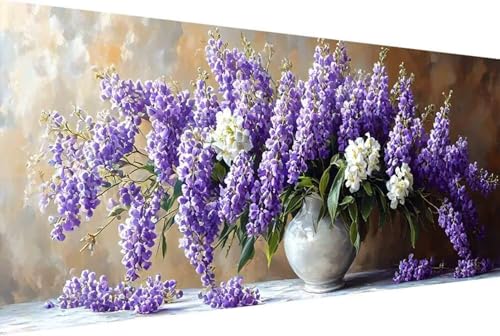 Blatt Malen Nach Zahlen Erwachsene Gerahmt Blume Malen Nach Zahlen XXL 80x160cm Paint by Numbers Adult mit Acrylfarben Set und 4 Pinsel Ölgemälde Leinwand Bastelset Geschenke und Heimdekoration -76r4 von Zgcoyeo