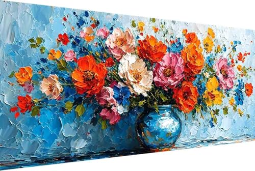 Blatt Malen Nach Zahlen Erwachsene Gerahmt Blume Malen Nach Zahlen XXL 80x160cm Paint by Numbers Adult mit Acrylfarben Set und 4 Pinsel Ölgemälde Leinwand Bastelset Geschenke und Heimdekoration -73kF von Zgcoyeo