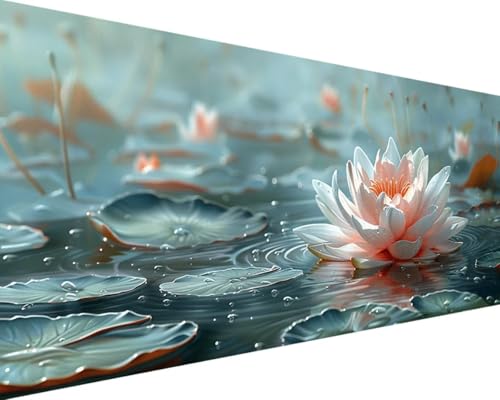 Blume Diamond Painting Set, 5D Diamond Painting Lotus Daiments Painting Erwachsene Groß 70x140cm, Quadrat Diamond Art Painting Kinder Stickerei Kreuzstich Paintings, Wand Zimmer Deko Aesthetic 1-H-E von Zgcoyeo