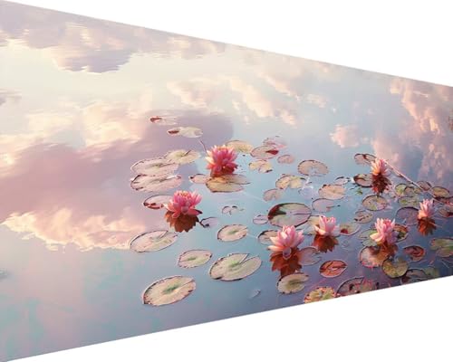 Blume Diamond Painting Set, 5D Diamond Painting Lotus Daiments Painting Erwachsene Groß 80x160cm, Quadrat Diamond Art Painting Kinder Stickerei Kreuzstich Paintings, Wand Zimmer Deko Aesthetic 1-W-4 von Zgcoyeo