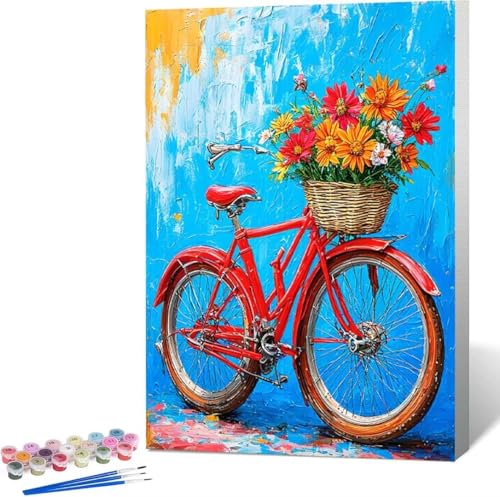 Blume Malen Nach Zahlen Auto Malen Nach Zahlen Erwachsene Rahmenlos Paint by Numbers Kit, DIY Malen Nach Zahlen Kinder mit Pinseln und Acrylfarben Painting, Geschenke und Heimdekoration 40x50 cm H-4 von Zgcoyeo