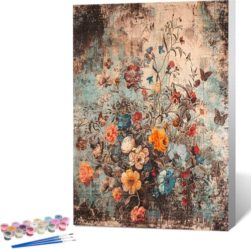 Blume Malen Nach Zahlen Blatt Malen Nach Zahlen Erwachsene Rahmenlos Paint by Numbers Kit, DIY Malen Nach Zahlen Kinder mit Pinseln und Acrylfarben, für Geschenke und Heimdekoration 100x135 cm R-3 von Zgcoyeo