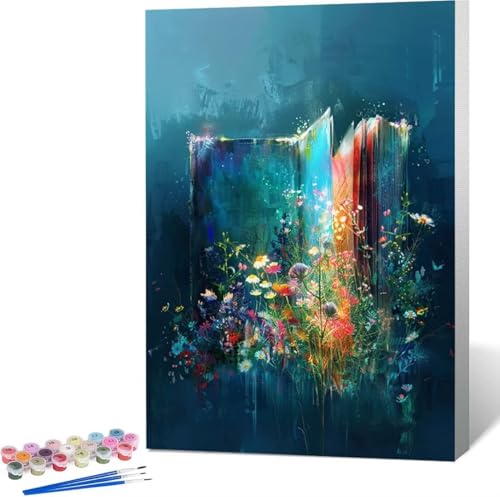 Blume Malen Nach Zahlen Buch Malen Nach Zahlen Erwachsene Rahmenlos Paint by Numbers Kit, DIY Malen Nach Zahlen Kinder mit Pinseln und Acrylfarben, für Geschenke und Heimdekoration 100x135 cm 3-T von Zgcoyeo