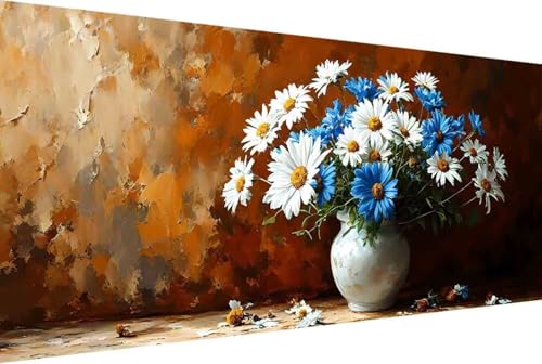 Blume Malen Nach Zahlen Chrysantheme Malen Nach Zahlen Erwachsene Gerahmt Paint by Numbers, mit Pinseln und Acrylfarben Leinwand Art Kits Paint by Numbers Adult Home Haus Deko Geschenke 60x120cm -16hY von Zgcoyeo