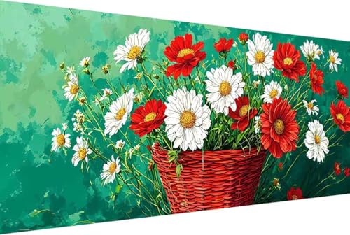 Blume Malen Nach Zahlen Chrysantheme Malen Nach Zahlen Erwachsene Gerahmt Paint by Numbers, mit Pinseln und Acrylfarben Leinwand Art Kits Paint by Numbers Adult Home Haus Deko Geschenke 70x140cm -39yX von Zgcoyeo