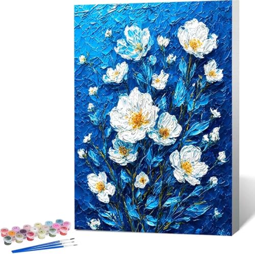 Blume Malen Nach Zahlen Chrysantheme Malen Nach Zahlen Erwachsene Rahmenlos Paint by Numbers Kit, DIY Malen Nach Zahlen Kinder mit Pinseln und Acrylfarben, Geschenke und Heimdekoration 100x135 cm 3-C von Zgcoyeo