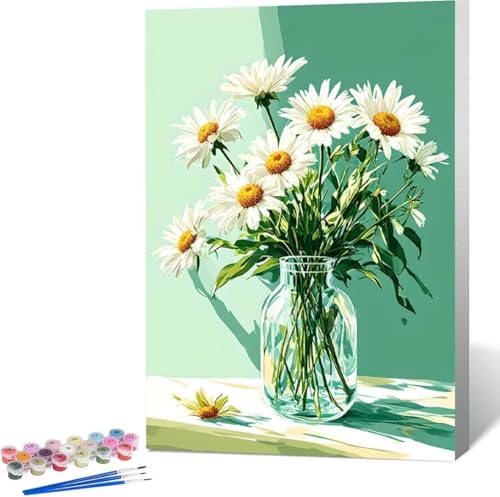 Blume Malen Nach Zahlen Chrysantheme Malen Nach Zahlen Erwachsene Rahmenlos Paint by Numbers Kit, DIY Malen Nach Zahlen Kinder mit Pinseln und Acrylfarben, Geschenke und Heimdekoration 100x135 cm N-2 von Zgcoyeo