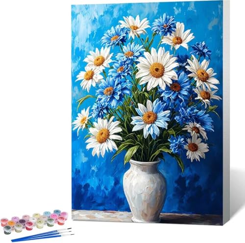 Blume Malen Nach Zahlen Chrysantheme Malen Nach Zahlen Erwachsene Rahmenlos Paint by Numbers Kit, DIY Malen Nach Zahlen Kinder mit Pinseln und Acrylfarben, Geschenke und Heimdekoration 100x135 cm R-N von Zgcoyeo