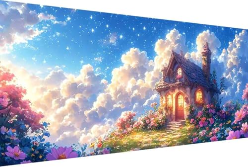 Blume Malen Nach Zahlen Erwachsene Gerahmt Landschaft Malen Nach Zahlen Klein 40x80cm Paint by Numbers Adult mit Acrylfarben Set und 4 Pinsel Ölgemälde Leinwand Bastelset und Heimdekoration -34kR von Zgcoyeo