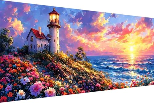 Blume Malen Nach Zahlen Erwachsene Gerahmt Meer Malen Nach Zahlen XXL 100x200cm Paint by Numbers Adult mit Acrylfarben Set und 4 Pinsel Ölgemälde Leinwand Bastelset Geschenke und Heimdekoration -75yV von Zgcoyeo